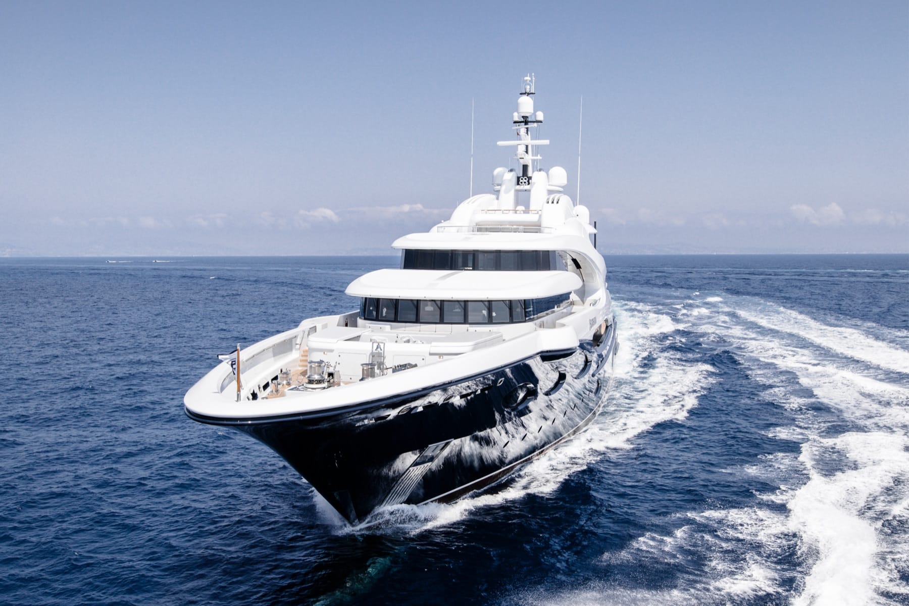 Crewed yacht charter at anchor