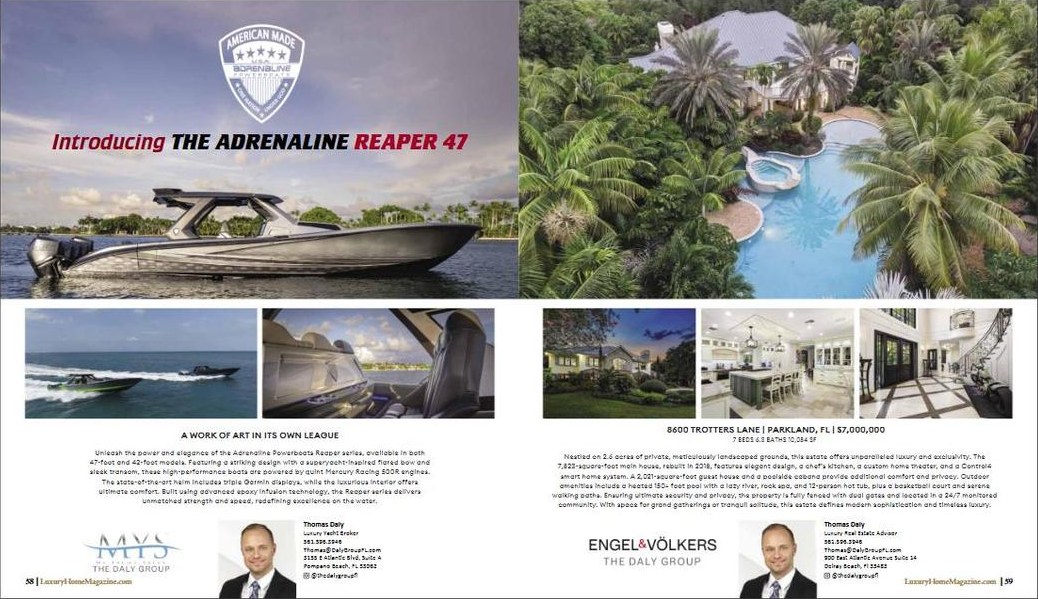 Luxury Home Magazine - February 2025 spread featuring The Daly Group
